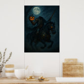 Steampunk  Gothic Headless Horseman ポスター (キッチン)
