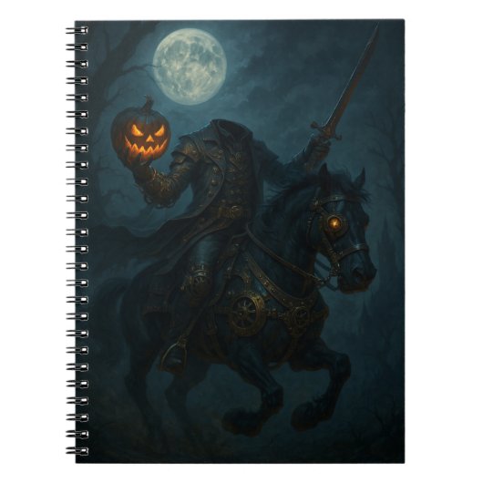 Steampunk Gothic Horror Headless Horseman ノートブック (正面)