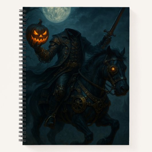 Steampunk Gothic Horror Headless Horseman ノートブック (正面)