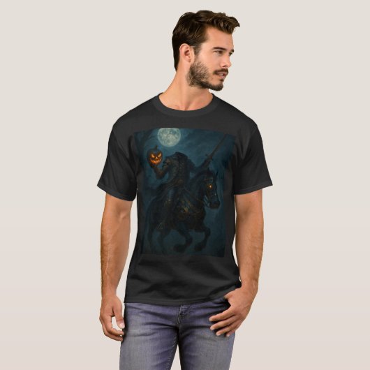 Steampunk Gothic Horror Headless Horseman Tシャツ (正面フル)