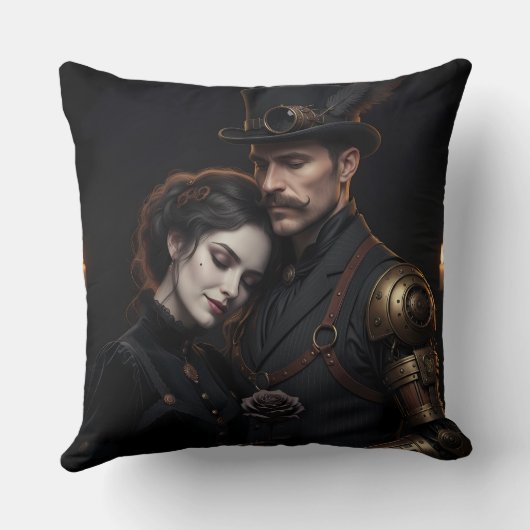 Steampunk Gothic Paar Kissen クッション (裏面)