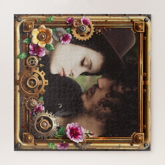 Steampunk Gothic Romantic Photo Personalized ジグソーパズル (横)