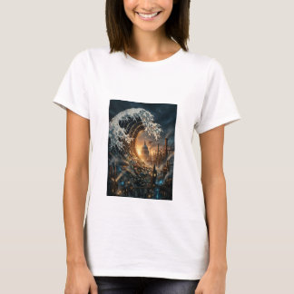 Steampunk Great Wave of London- Ladies T-Shirt Tシャツ