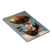 Steampunk Gummy Bear Pilot in Fantasy Airship ノートブック (右側)