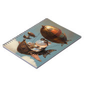 Steampunk Gummy Bear Pilot in Fantasy Airship ノートブック (左側)