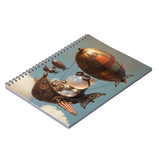 Steampunk Gummy Bear Pilot in Fantasy Airship ノートブック (左側)