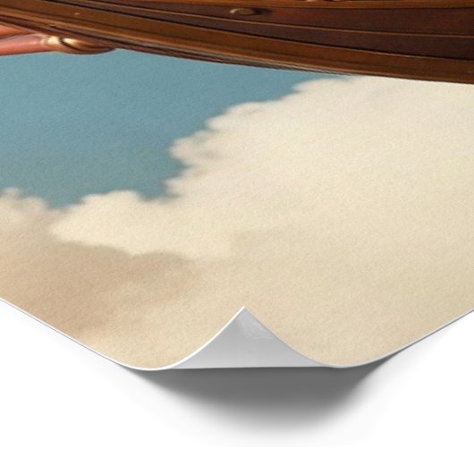 Steampunk Gummy Bear Pilot in Fantasy Airship ポスター (角)