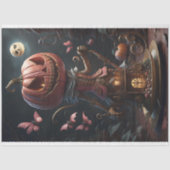 Steampunk Halloween pink corset Pumpkin Head 薄葉紙 (正面)