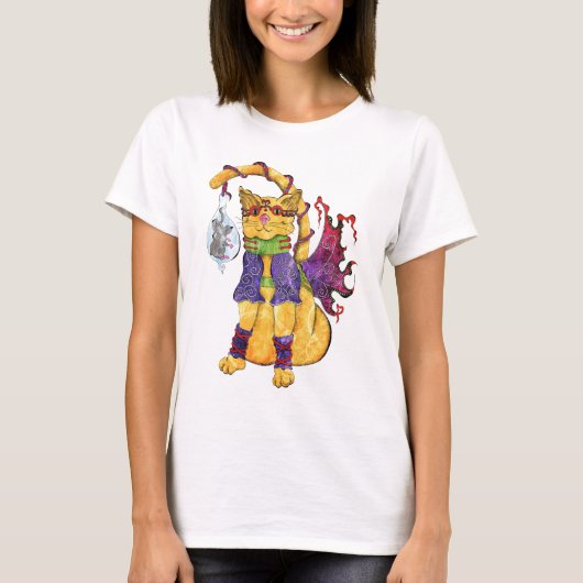 Steampunk Hansel猫のティー Tシャツ (正面)