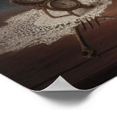 Steampunk Harp = Sheetmusic Background ポスター (角)