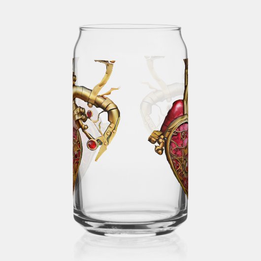 Steampunk Heart Anatomical Rubies and Gears ガラス缶 (左)