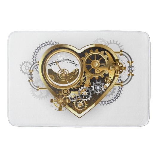 Steampunk Heart with a Manometer バスマット (正面)
