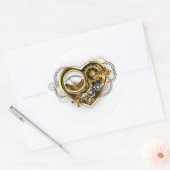 Steampunk Heart with a Manometer ラウンドシール (封筒)