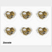Steampunk Heart with a Manometer ラウンドシール (シート)