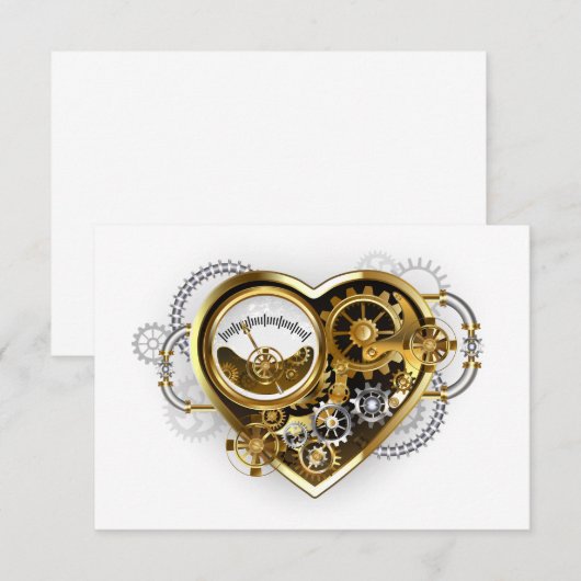Steampunk Heart with a Manometer 出欠カード (正面/裏面)