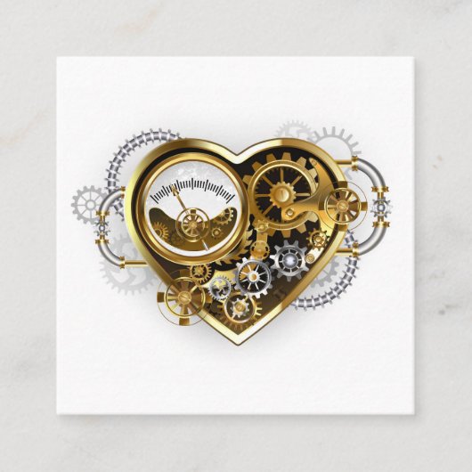Steampunk Heart with a Manometer 割引カード (正面)