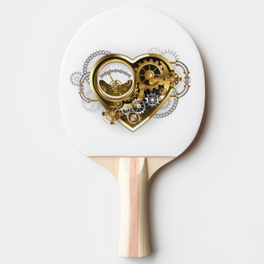 Steampunk Heart with a Manometer 卓球ラケット (正面)