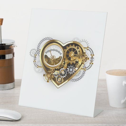 Steampunk Heart with a Manometer 台座サイン (インサイチュ)