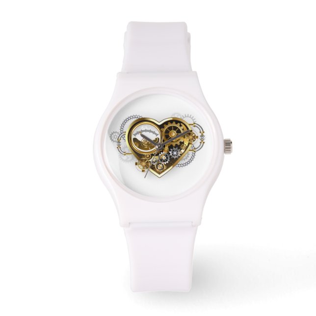 Steampunk Heart with a Manometer 腕時計 (正面)