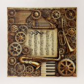 Steampunk Hornsギアキーボードシートミュージック ジグソーパズル (横)