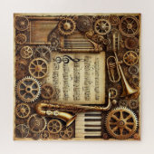 Steampunk Hornsギアキーボードシートミュージック ジグソーパズル (横)