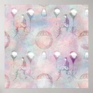 Steampunk Hot Air Balloons   Vintage Feminine ポスター