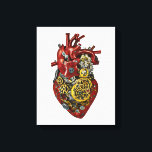 Steampunk Human Heart Anatomy Art  キャンバスプリント<br><div class="desc">Steampunk red human Heart Anatomy original sci fi digital painting Art  Canvas Print</div>