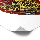 Steampunk Human Heart Anatomy Art Poster ポスター (角)