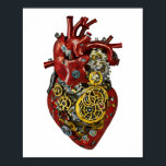 Steampunk Human Heart Anatomy Art Poster ポスター<br><div class="desc">Steampunk red human Heart Anatomy original digital painting Art poster</div>