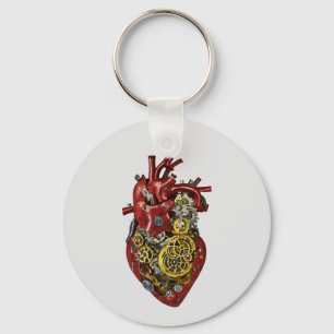 Steampunk Human Heart Anatomy Sci Fi Art キーホルダー