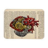 Steampunk Human Heart Anatomy Sci Fi Art マグネット (横)