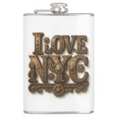 Steampunk "I Love NYC". Petaca de vinilo フラスク (正面)