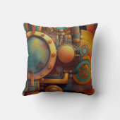 Steampunk Industrial Geometry Art クッション (裏面)