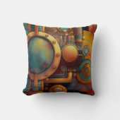 Steampunk Industrial Geometry Art クッション (正面)