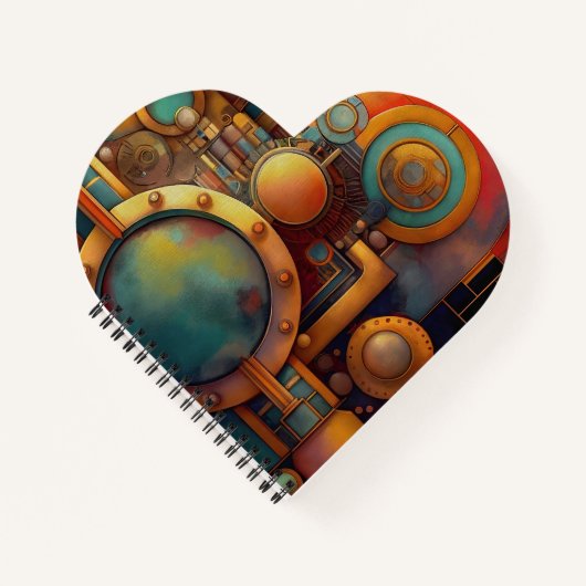 Steampunk Industrial Geometry Art ノートブック (正面)