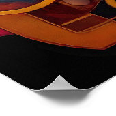 Steampunk Industrial Geometry Art ポスター (角)