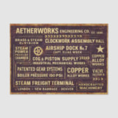 Steampunk Industrial Typography Sign FA4 Decoupage 薄葉紙 (正面)