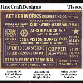 Steampunk Industrial Typography Sign FA4 Decoupage 薄葉紙
