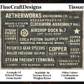 Steampunk Industrial Typography Sign FA5 Decoupage 薄葉紙