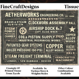 Steampunk Industrial Typography Sign FA5 Decoupage 薄葉紙