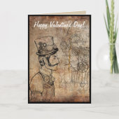 Steampunk Inventorゴーグルハッピーバレンタインデー シーズンカード (正面)
