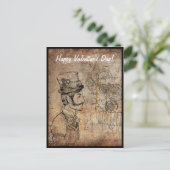 Steampunk Inventorゴーグルハッピーバレンタインデー シーズンポストカード (スタンド正面)