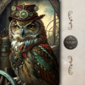 Steampunk Inventor Owl Whimsical Vintage Decoupage 薄葉紙
