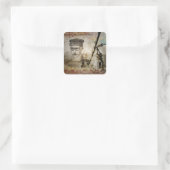 Steampunk Inventor Scientist Telescopeステッカー スクエアシール (バッグ)