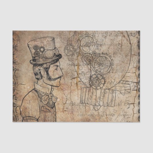Steampunk Inventor Top Hat Father's Day 薄葉紙 (正面)