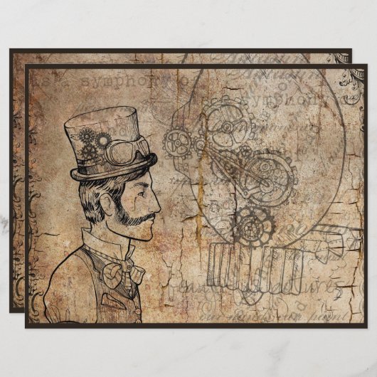 Steampunk Inventor Top Hat Scentist Clockwork (正面/裏面)