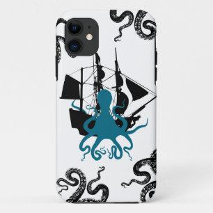 Steampunk iphone5の海賊- Krakenのタコの攻撃! iPhone 11 ケース