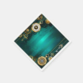 Steampunk Jewelry Watch on a Green Background スタンダードカクテルナプキン (角)