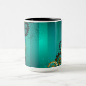 Steampunk Jewelry Watch on a Green Background マグカップ (中央)