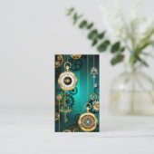 Steampunk Jewelry Watch on a Green Background 紹介カード (スタンド正面)